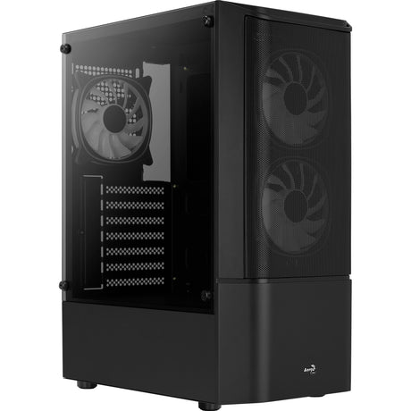 Aerocool Quantum Mesh v3 Midi-Tower-Gehäuse (schwarz grau | 3x USB-A | RGB | Fenster)