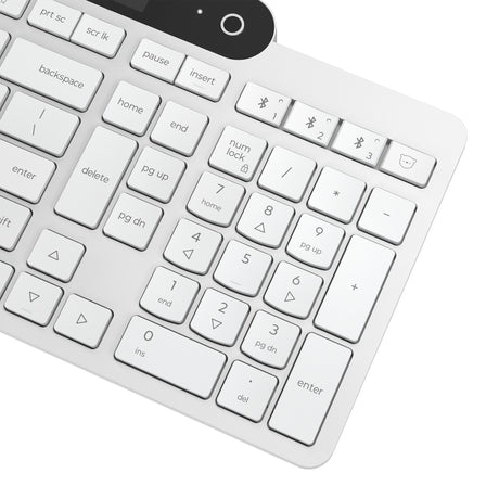 Lenovo 800 selbstladende Bluetooth-Tastatur (weiß, US-Layout (QWERTY), Stößel, 100 %, Stößelschalter, Bluetooth 5.1, USB-C)