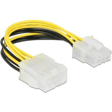 Delock Verlängerungskabel Power 8 Pin EPS Stecker > Buchse (Schwarz Gelb, 0,15 Meter)