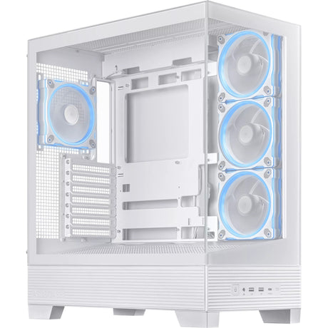 Asus a31 plus Midi-Tower-Gehäuse (weiß | 2x USB-A | 2x USB-C | gehärtetes Glas)