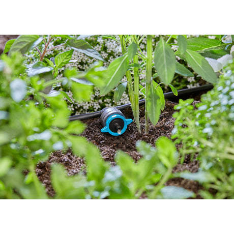Gardena verstellbarer Serientropfer 1-8 l h, druckausgleichender Tropfer (schwarz türkis)