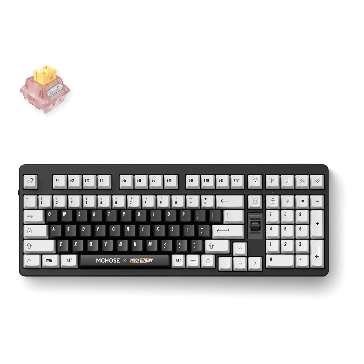 Mchose x unbox therapy - ut98 mechanical keyboard, toetsenbord (classic therapy, silent peach v3 switch, 98%, rgb, hot swap, 2.4 ghz usb-c bluetooth)