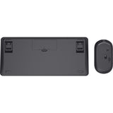 Trust Lyra kabelloses Multi-Device-Tastatur-Maus-Desktop-Set (schwarz, US-Layout (QWERTY), Scherenschalter, 65 %, 800–1.600 dpi, 2,4 GHz USB, Bluetooth)