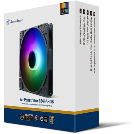 Silverstone Air Penetrator 184i ArGB Gehäuselüfter (schwarz, 180 x 180 x 32 mm, PWM)