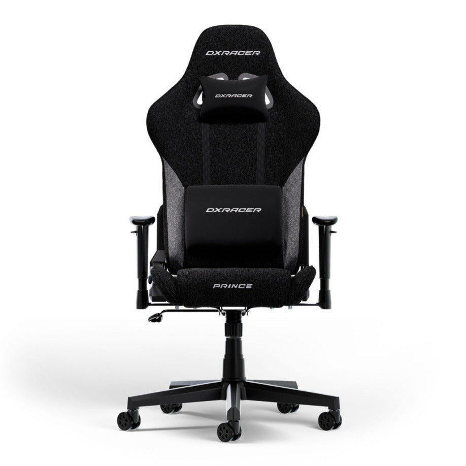 Dxracer prince l black grey fabric gamestoel (zwart)