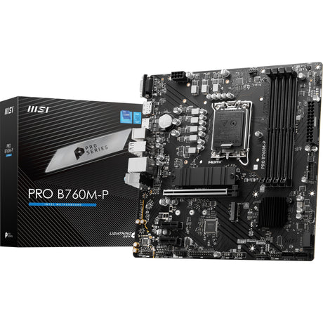 MSI Pro B760M-P Sockel 1700 Mainboard (schwarz, RAID, GB-LAN, Sound, µATX)
