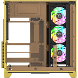 Thermaltake view 390 air butter caramel midi tower behuizing (geel | 2x usb-a | 1x usb-c | tempered glass)