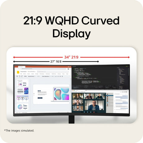 Lg ultrawide 34u601b-b 34 curved monitor (zwart, 1x displayport, 1x hdmi, 120 hz)