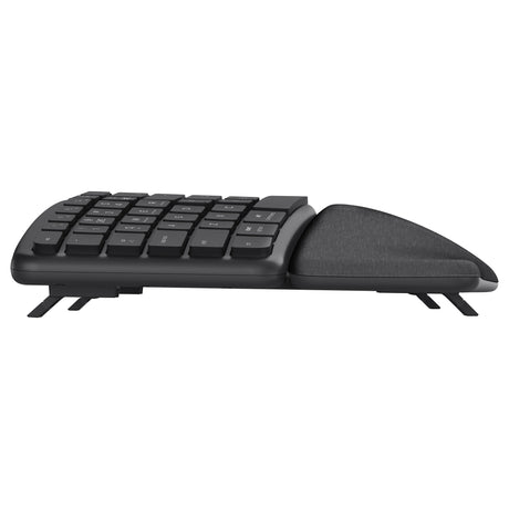 Trust keyra ergonomisch draadloos toetsenbord (zwart, us lay-out (qwerty), 100%, 2.4 ghz usb | bluetooth)