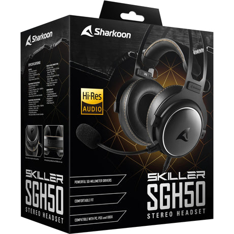 Sharkoon Skiller SGH50 Over-Ear-Gaming-Headset (schwarz, PC, Playstation 4, Playstation 5, Xbox Series S|x)