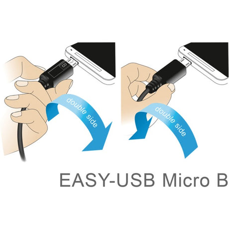 Delock Easy-USB-A 2.0 Stecker > Easy-USB Micro-USB-B 2.0 Stecker Kabel (schwarz, 0,5 Meter)