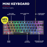 Trust GXT 867 Acira 60 % mechanische Mini-Gaming-Tastatur (Schwarz, US-Layout (QWERTY), Outemu Red, 60 %, RGB)