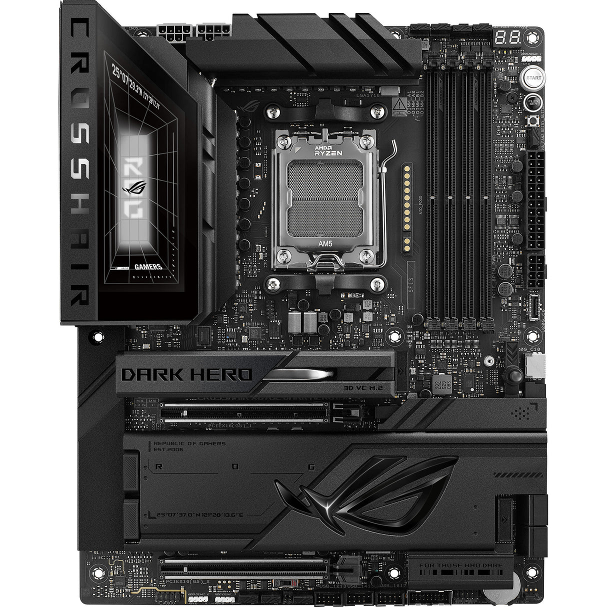 Asus rog crosshair x870e dark hero socket am5 moederbord (raid, 10gb-lan, 5gb-lan, wi-fi 7, bt, sound, atx)