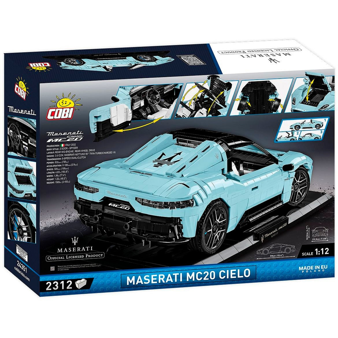 Cobi maserati mc20 cielo - executive edition constructiespeelgoed (schaal 1:12)