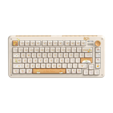Iqunix zx75 Sunset Ponder kabellose mechanische Tastatur (hellgelb, US-Layout (QWERTY), Iqunix Silent Rose, 75 %, RGB-LEDs, Hot-Swap-fähig, Double-Shot PBT, 2,4 GHz | Bluetooth 5.1 | USB-C)