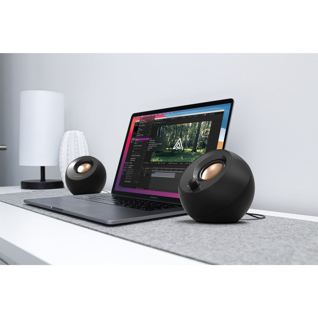 Creative Pebble V3 PC-Lautsprecher (schwarz, Bluetooth, USB-C, Aux)