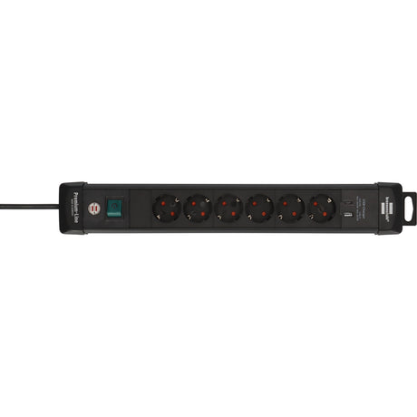 Brennerstuhl premium-line Steckdosenleiste 6-fach mit USB-C PD 30W und USB-A 18W Steckdosenleiste (schwarz, 1x USB-A, 1x USB-C)