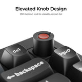 Keychron v1w-d1 8k qmk wired custom mechanical keyboard (zwart, us lay-out (qwerty), super red, 75%, rgb leds, double-shot pbt, hot swap, 8k, knop)
