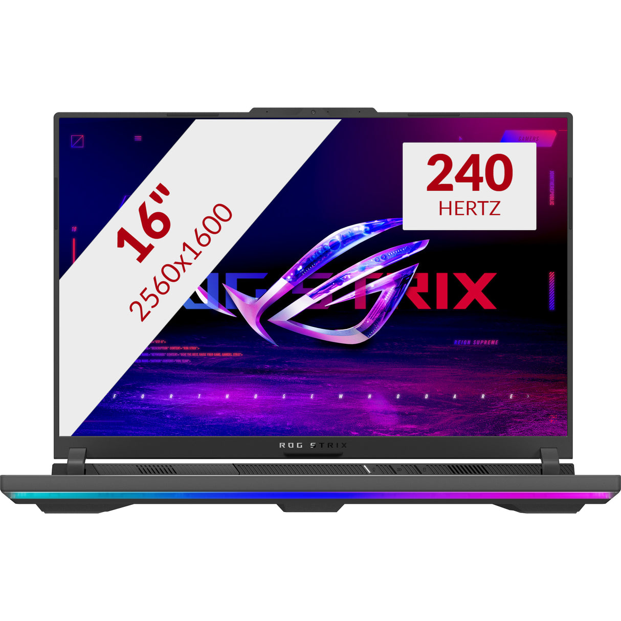 Asus rog strix g16 g614fr-s5252w 16 gaming laptop (grijs groen | r9 9955hx | rtx 5070 ti | 32 gb | 1 tb ssd)