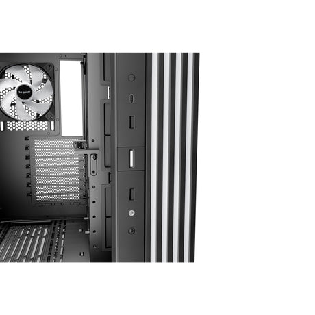 Ruhig sein! Lichtsockel 600 lx Midi-Tower-Gehäuse (schwarz | 2x USB-A | 1x USB-C | RGB | Fenster)
