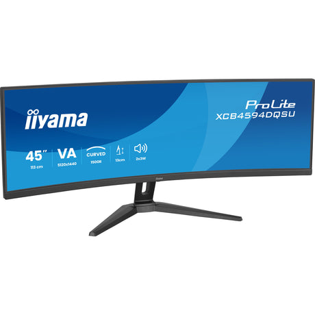 Iiyama prolite xcb4594dqsu-b1 44.5 curved ultrawide monitor (zwart (mat), hdmi, displayport, usb, audio)