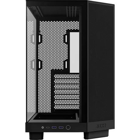 Nzxt h6 flow midi tower housing (black | 2x USB-A | 1x USB-C | tempered glass)
