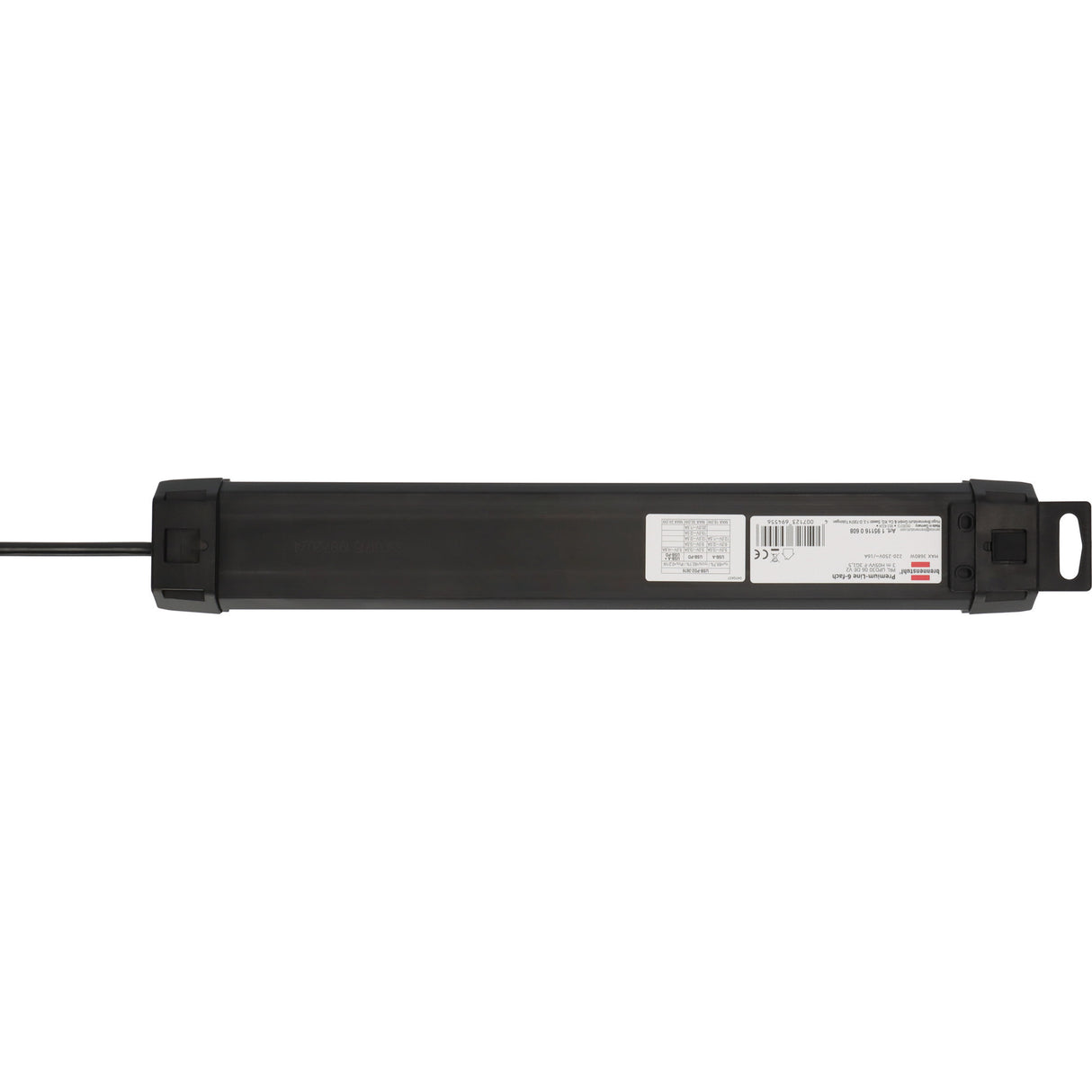 Brennerstuhl premium-line Steckdosenleiste 6-fach mit USB-C PD 30W und USB-A 18W Steckdosenleiste (schwarz, 1x USB-A, 1x USB-C)