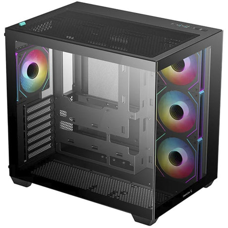 Deepcool CG530 4f Midi-Tower-Gehäuse (schwarz | 2x USB-A | 1x USB-C | RGB | gehärtetes Glas)