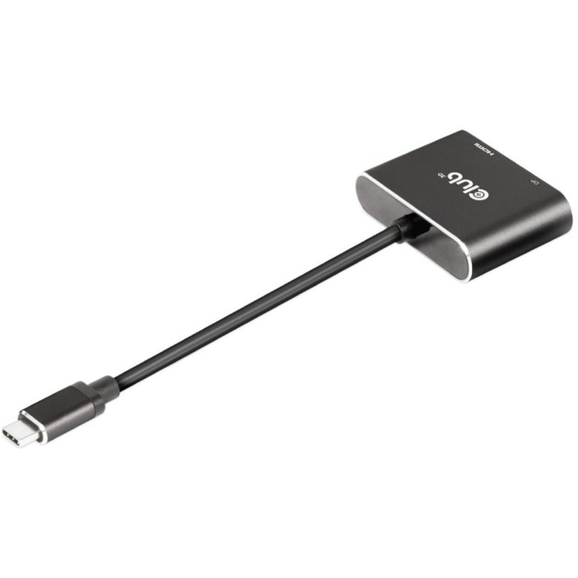 Club 3D MST Hub USB3.2 Gen2 Typ-C (DP Alt-Modus) zu DisplayPort + HDMI 4K60Hz M-F (Schwarz)