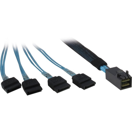 Inter-Tech-Kabel SFF 8643 > 4x SATA (schwarz blau, 0,5 Meter (teilweise geschirmt))