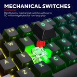 Trust GXT 867 Acira 60 % mechanische Mini-Gaming-Tastatur (Schwarz, US-Layout (QWERTY), Outemu Red, 60 %, RGB)