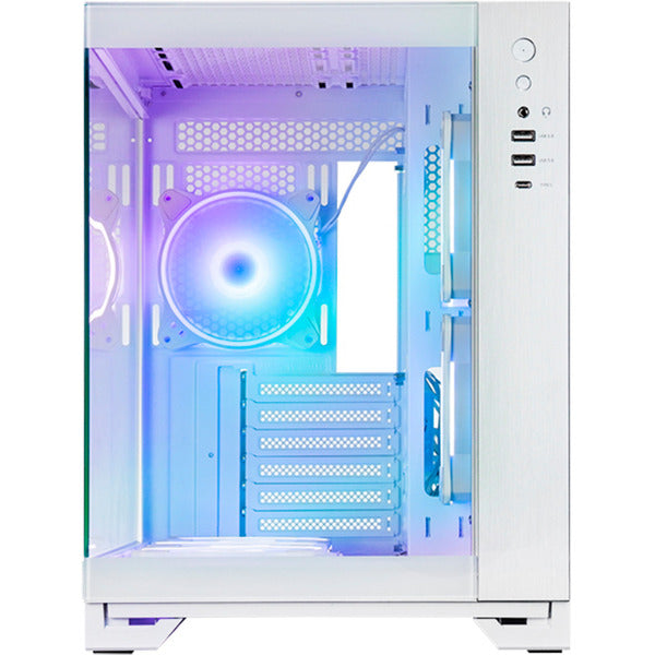 Chieftec Visio Midi Tower Gehäuse (weiß | 2x USB-A | 1x USB-C | RGB | gehärtetes Glas)