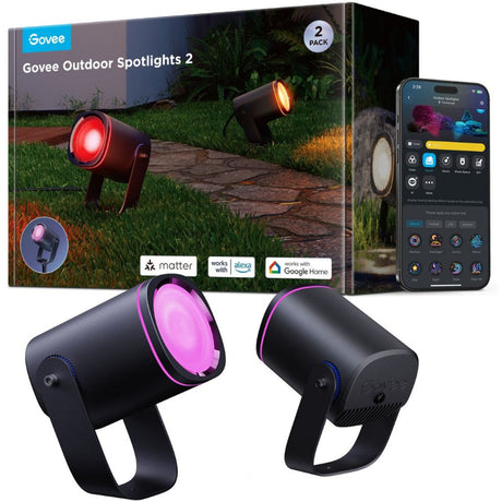 Intelligente Außenstrahler von Govee Matter RGBicww – 2er-Pack Gartenstrahler