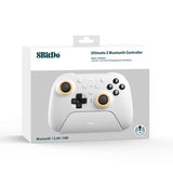 8bitdo Ultimate 2 Bluetooth-Controller (weiß, PC, Switch 2, Bluetooth USB-C 2,4 GHz)