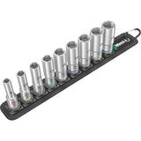 Wera Belt B Deep 1 Steckschlüsselsatz, mit 3 8 -Antrieb, 9-teiliger Steckschlüssel (schwarz)