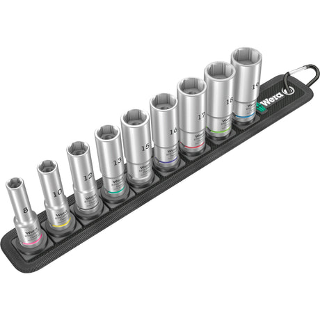 Wera Belt B Deep 1 Steckschlüsselsatz, mit 3 8 -Antrieb, 9-teiliger Steckschlüssel (schwarz)