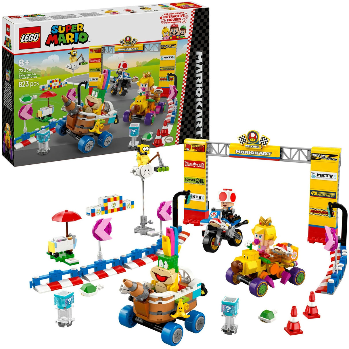 Lego Super Mario 72036 Mario Kart Baby Peach und Grand-Prix-Set