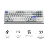 Keychron q3 he 8k magnetic switch keyboard (zwart, us lay-out (qwerty), ultra-fast lime, 80% (tkl), rgb, hot swap, 8k)