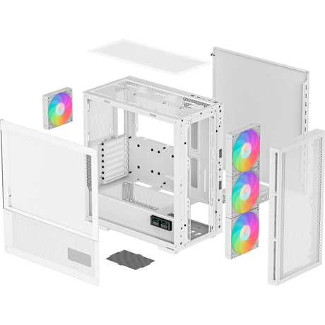 Deepcool ch560 digitales Midi-Tower-Gehäuse (weiß | 1x USB-A | 1x USB-C | RGB | gehärtetes Glas)