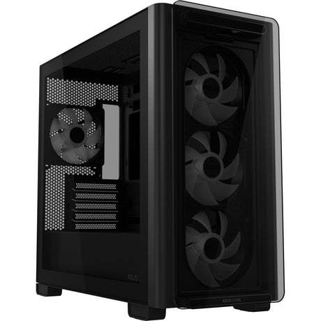 Asus a23 plus Mini-Tower-Gehäuse (schwarz | 2x USB-A | 1x USB-C | RGB | gehärtetes Glas)