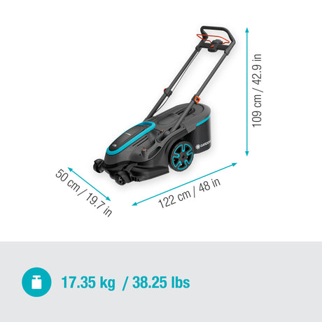 Gardena Rasenmäher Powermax Duo 46 36V (schwarz grau, 2x Akku und Ladegerät inklusive)