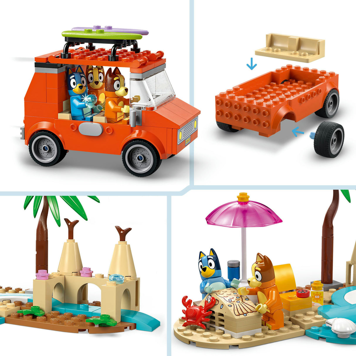 Lego Bluey – Blueys Autofahrt zum Strand, Bauspielzeug (11202)