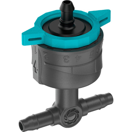 Gardena verstellbarer Serientropfer 1-8 l h, druckausgleichender Tropfer (schwarz türkis)