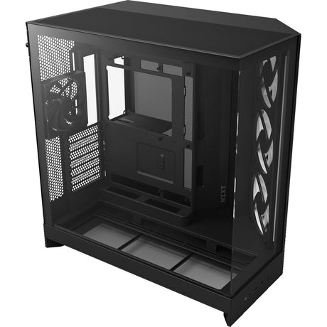 Nzxt H9 Flow RGB Midi-Tower-Gehäuse (schwarz (matt) | 2x USB-A | 1x USB-C | RGB | gehärtetes Glas)