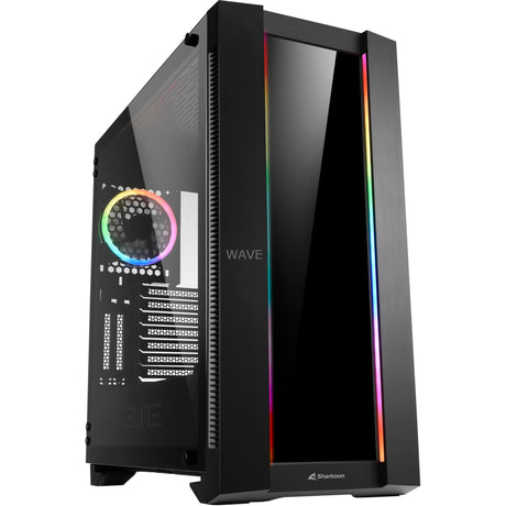 Sharkoon Elite Shark ca200g Big-Tower-Gehäuse (schwarz | 4x USB-A | RGB | gehärtetes Glas)