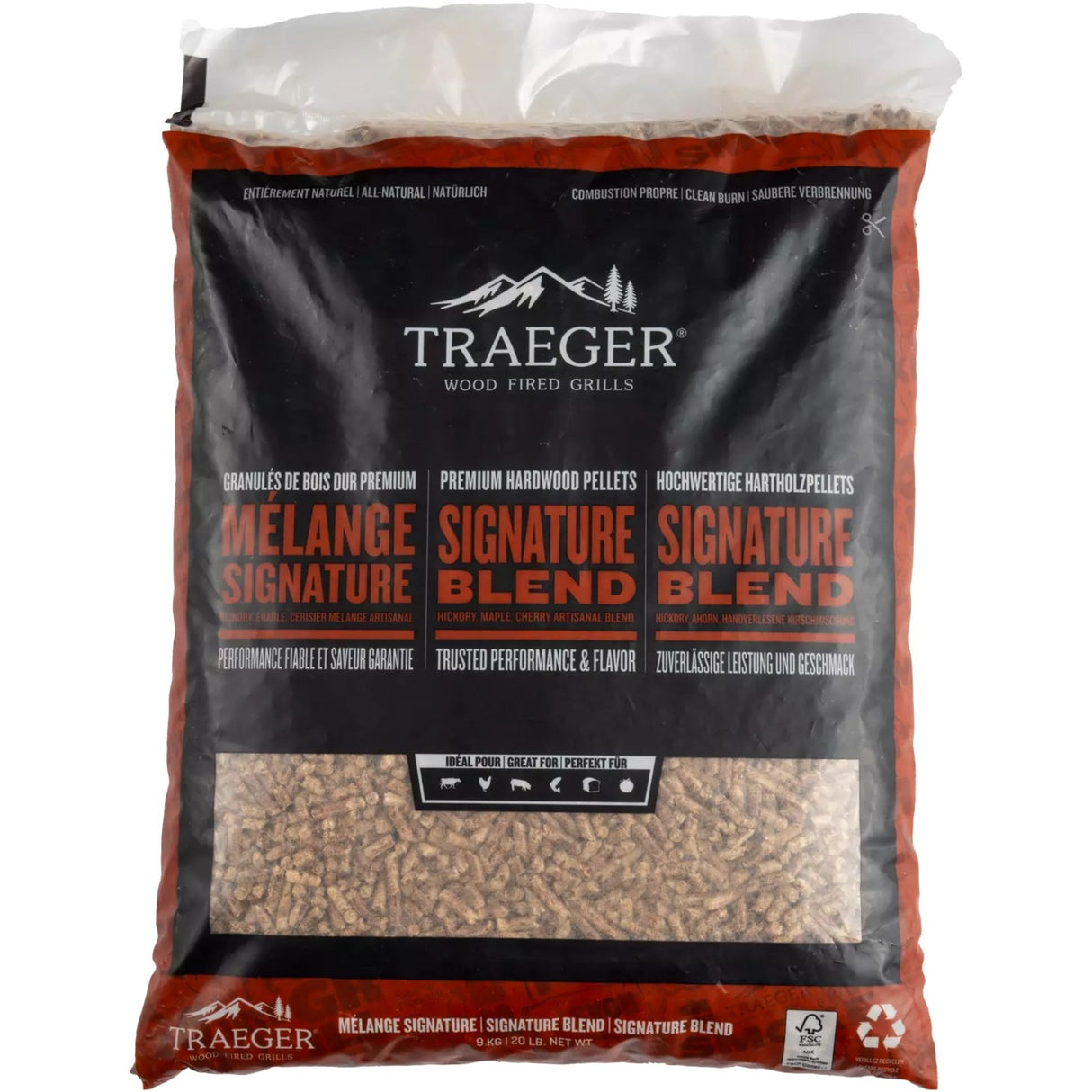 Traeger-Hartholz-Signatur-Brennstoffpellets (9 kg)