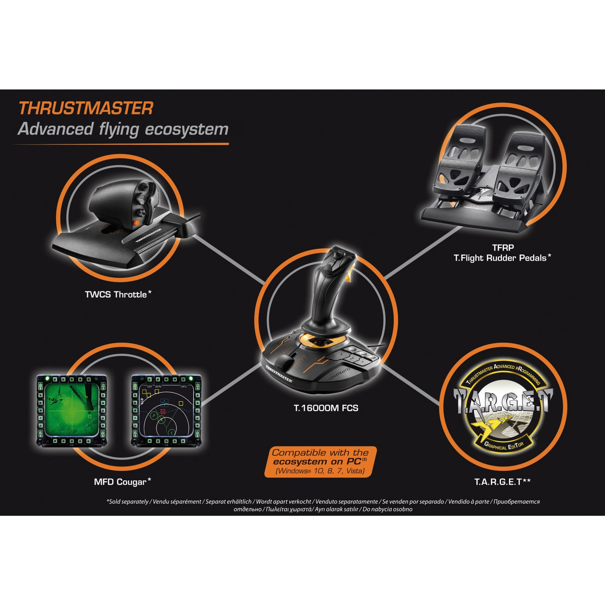 Thrustmaster t.16000m fcs Joystick (schwarz orange, PC)