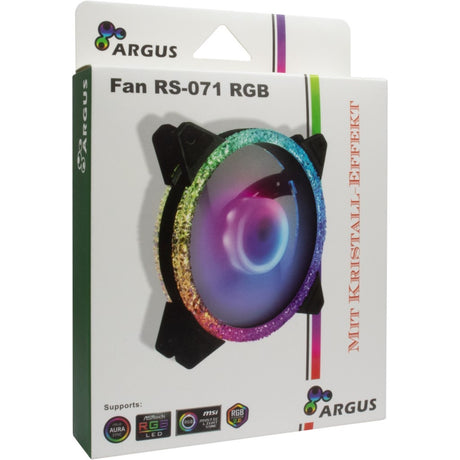 Inter-Tech Argus RS-071 RGB 120 x 120 x 25 Gehäuselüfter (schwarz, 120 x 120 x 25 mm, PWM)