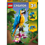 Lego Creator 3in1 exotisches Papageien-Frosch-Fisch-Tierspielzeugset für Kinder – 31136