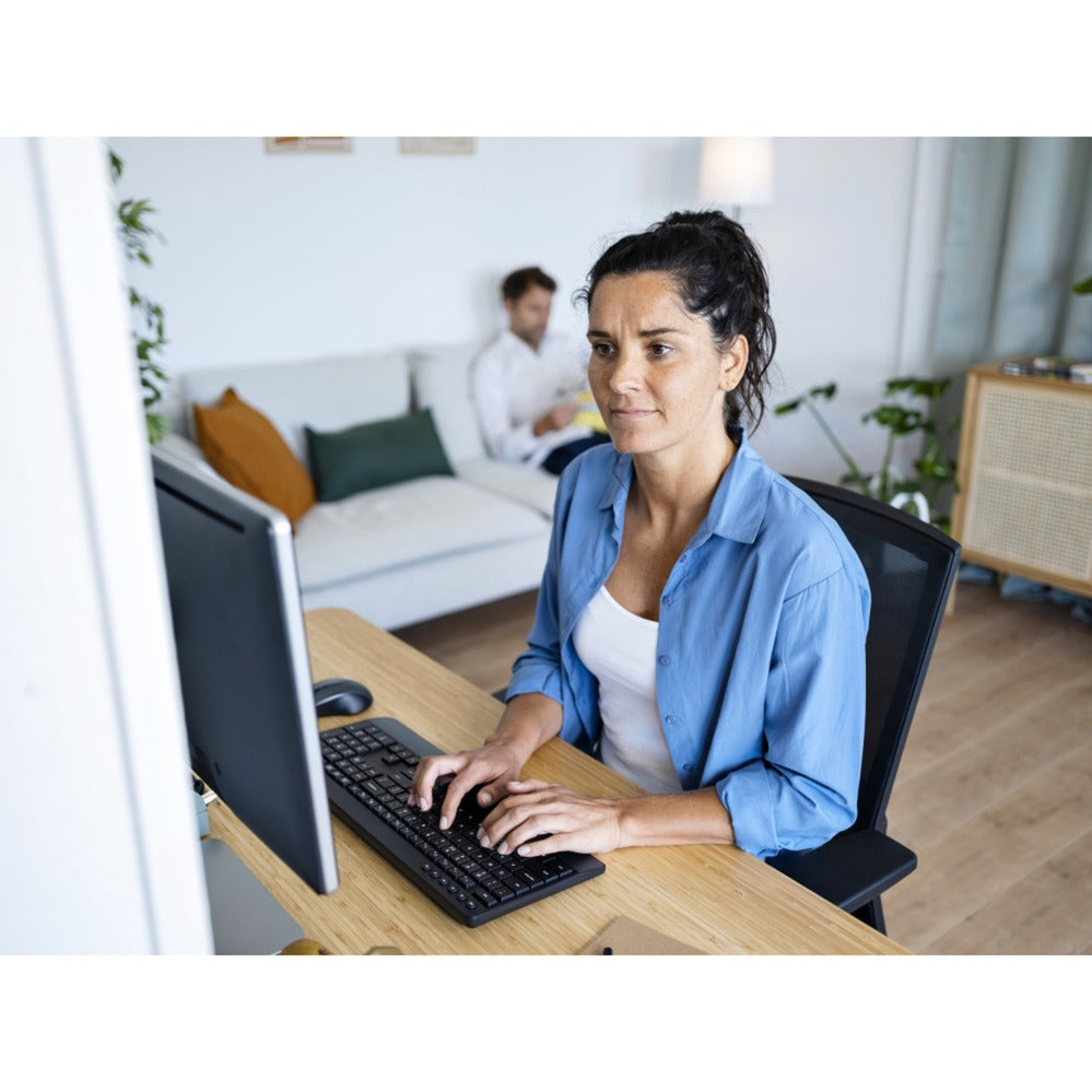 Trust Trezo Comfort kabelloses Tastatur- und Mausset, Desktop-Set (schwarz, US-Layout (QWERTY), 100 %)